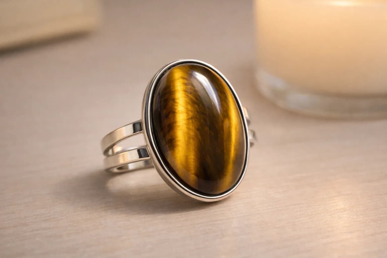 Bague Œil de Tigre - ajustable