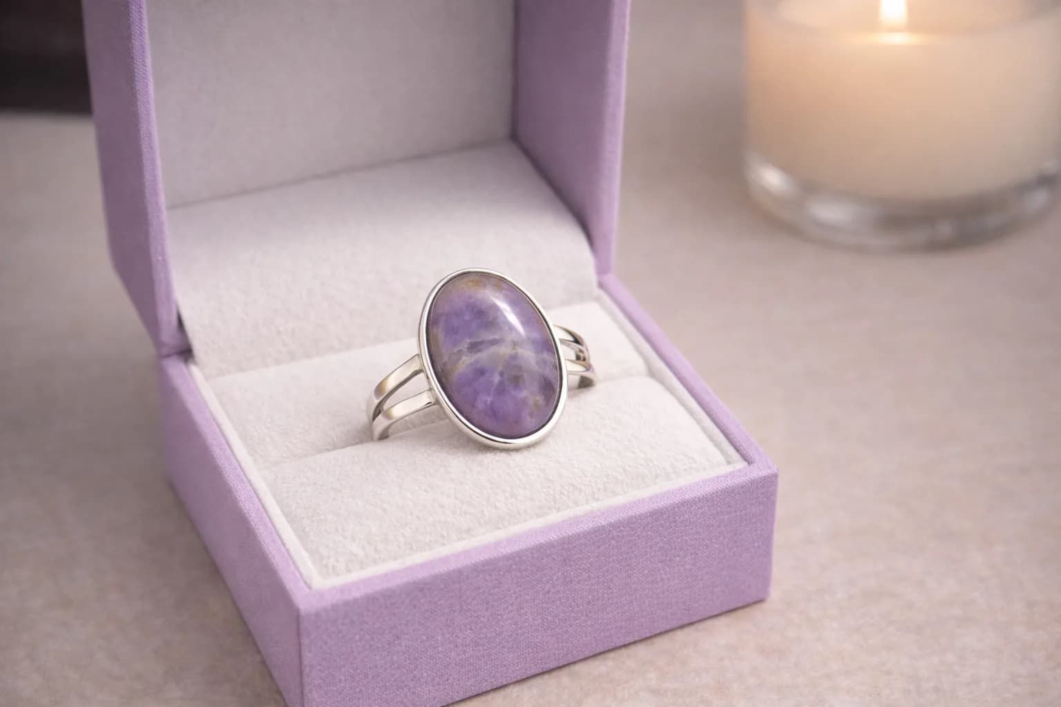 Bague Améthyste - ajustable