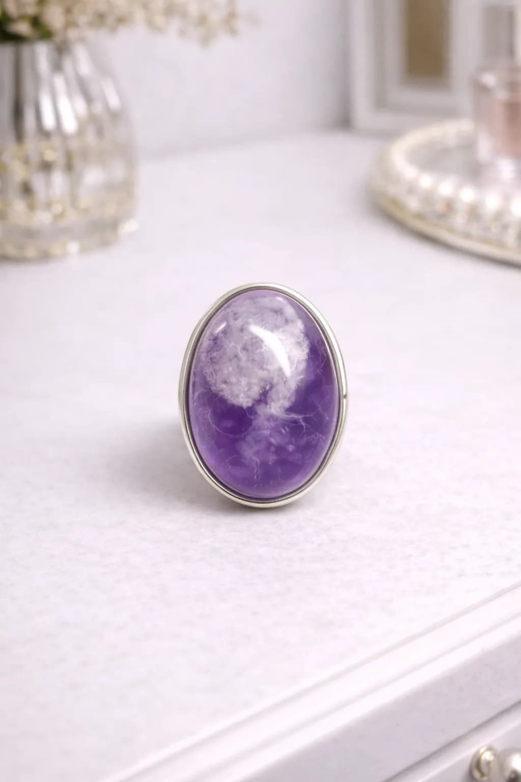 Bague Ovale – Améthyste