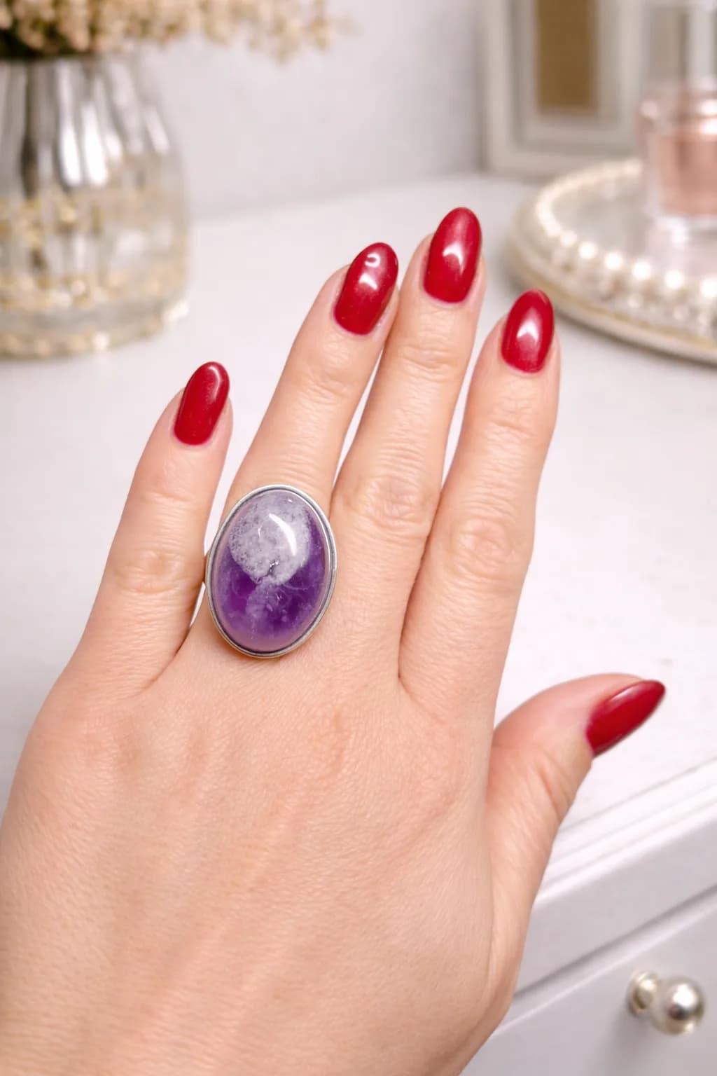 Bague Ovale – Améthyste