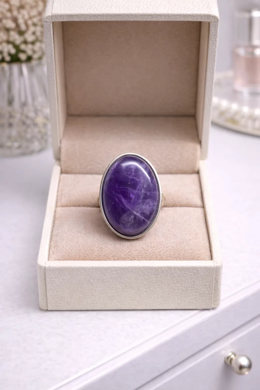 Bague Améthyste Violet Profond – Élégance Intemporelle