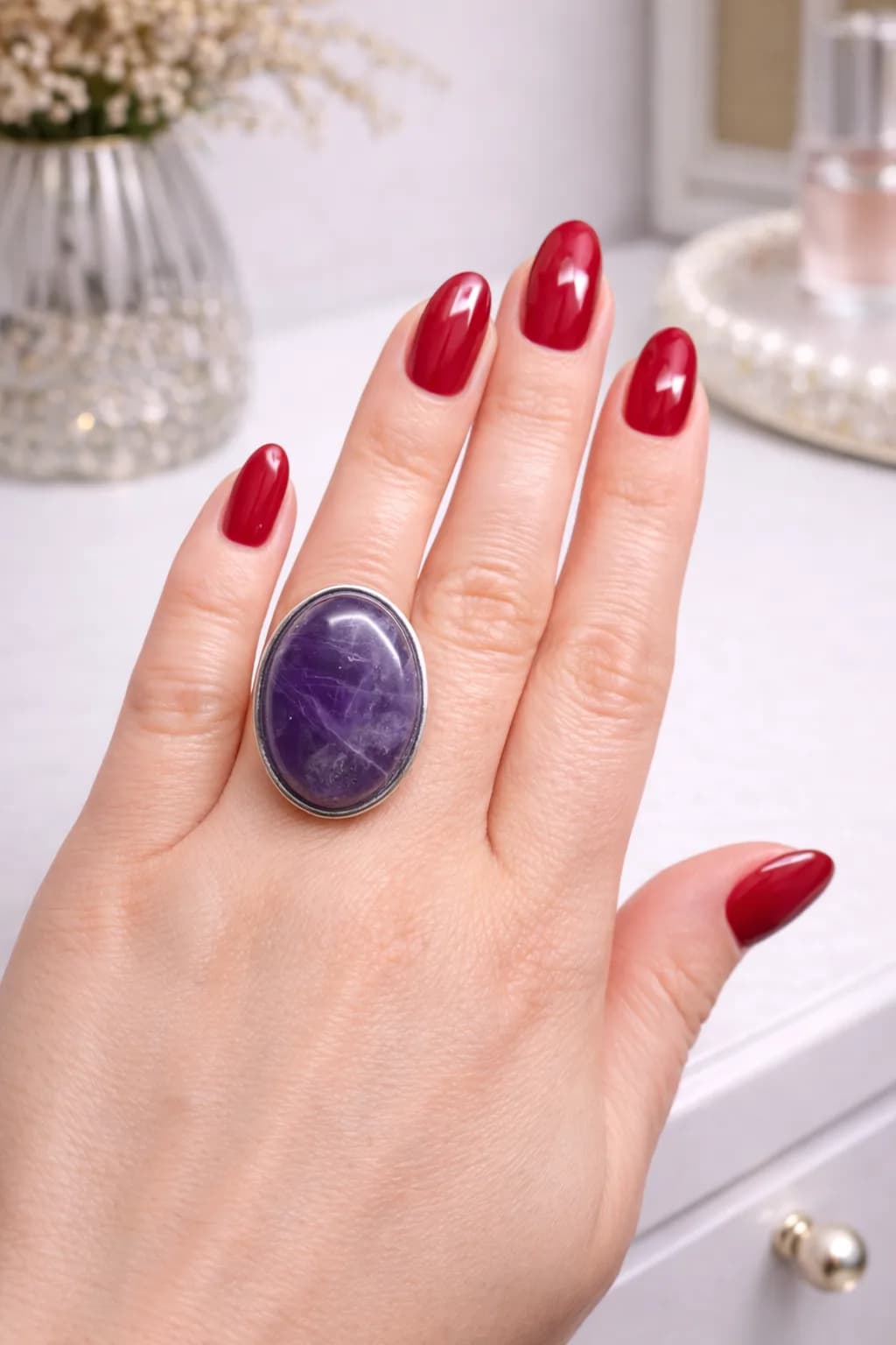 Bague Améthyste Violet Profond – Élégance Intemporelle