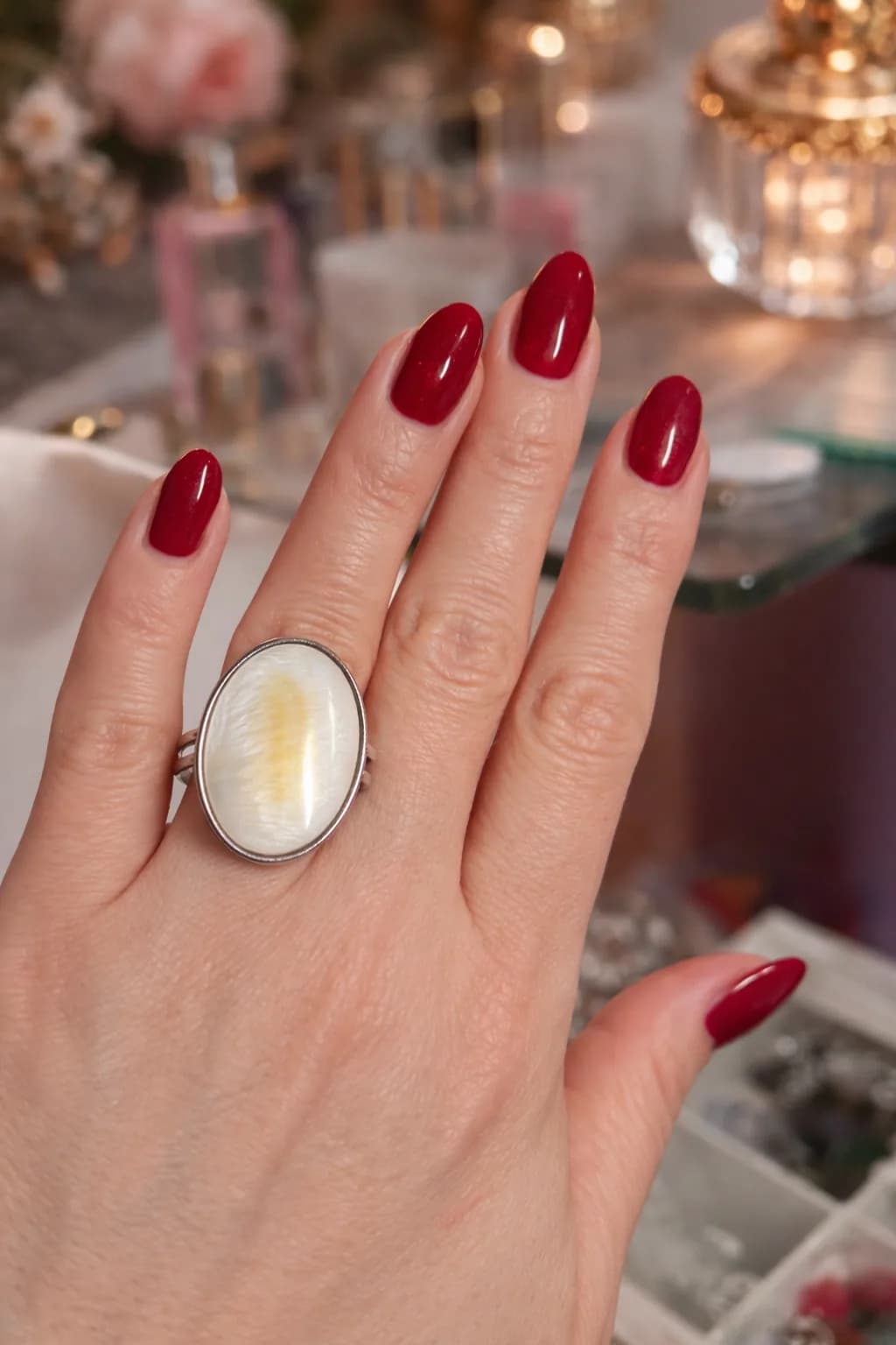 Bague Nacre Naturelle – Élégance Lumineuse