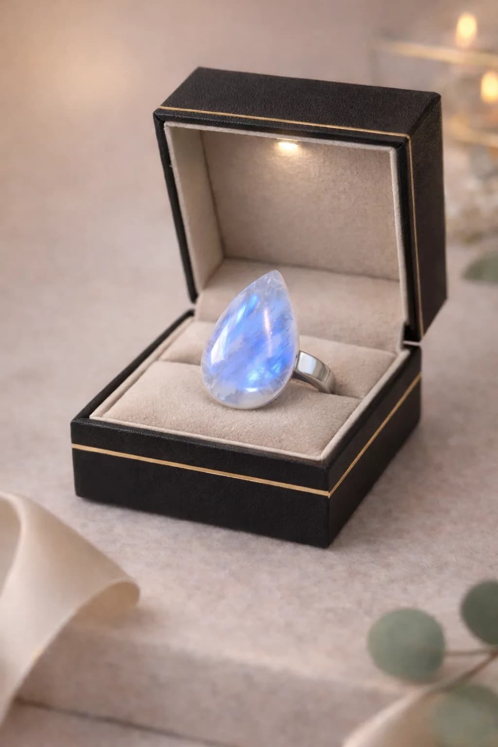 “Lune Céleste” – Pierre de Lune d’Exception  