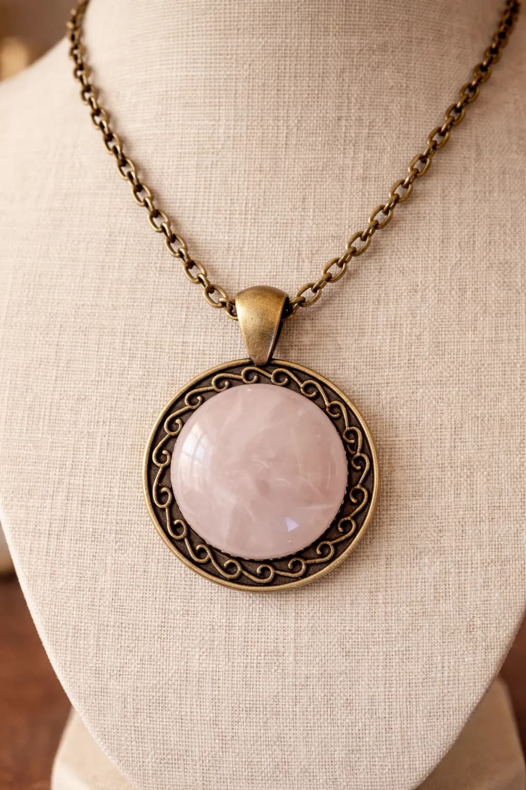 Collier Quartz Rose “Douceur Éternelle”