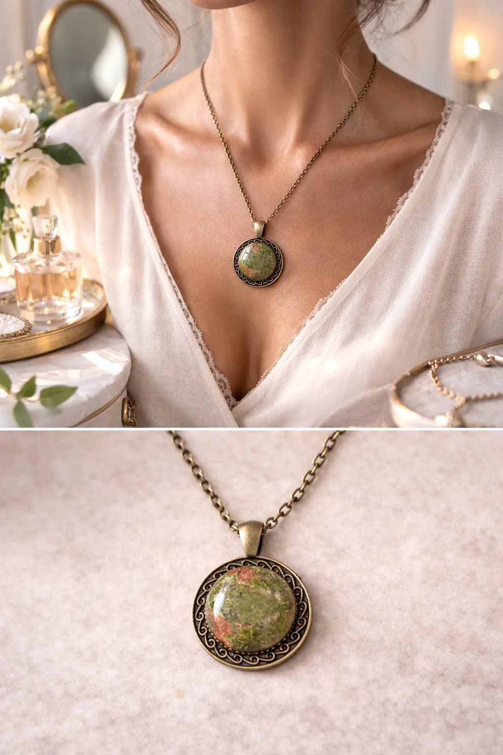 Collier Unakite “Équilibre Nature”