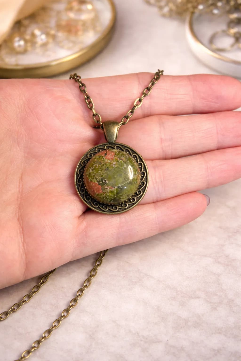 Collier Unakite “Équilibre Nature”