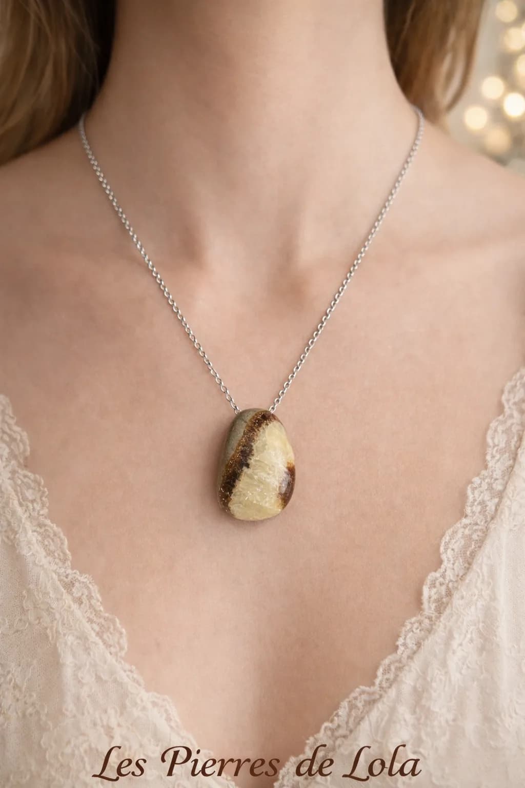 Collier en Septaria naturelle – Harmonie & caractère