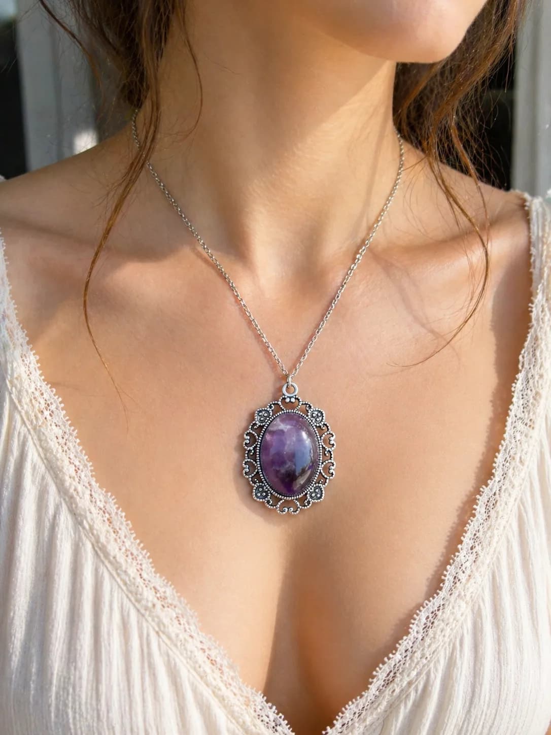 Collier Améthyste – Charme Vintage & Éclat Mystique