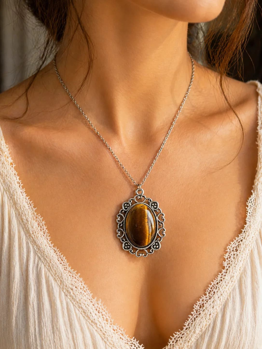 Collier Œil de Tigre – Élégance Intemporelle