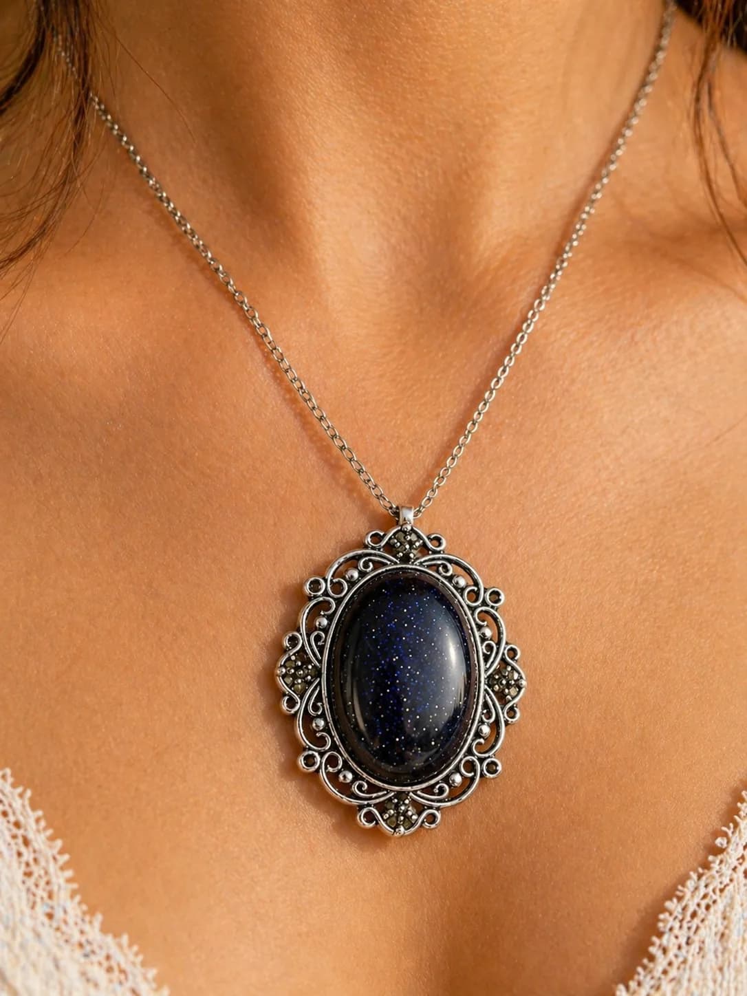 Collier Goldstone Blue - Nuit Étoilée