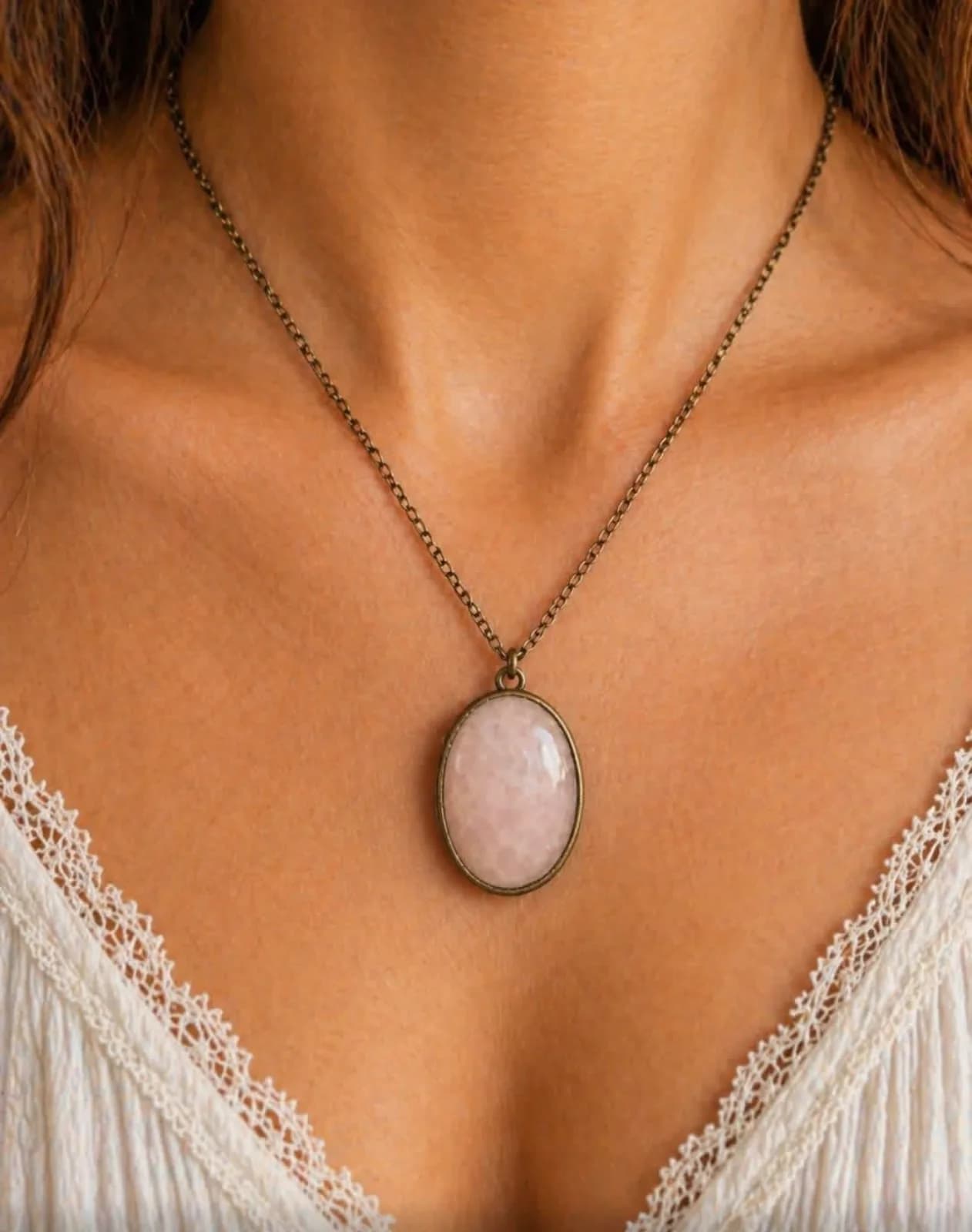 ✨ Collier Quartz Rose – Douceur infinie ✨