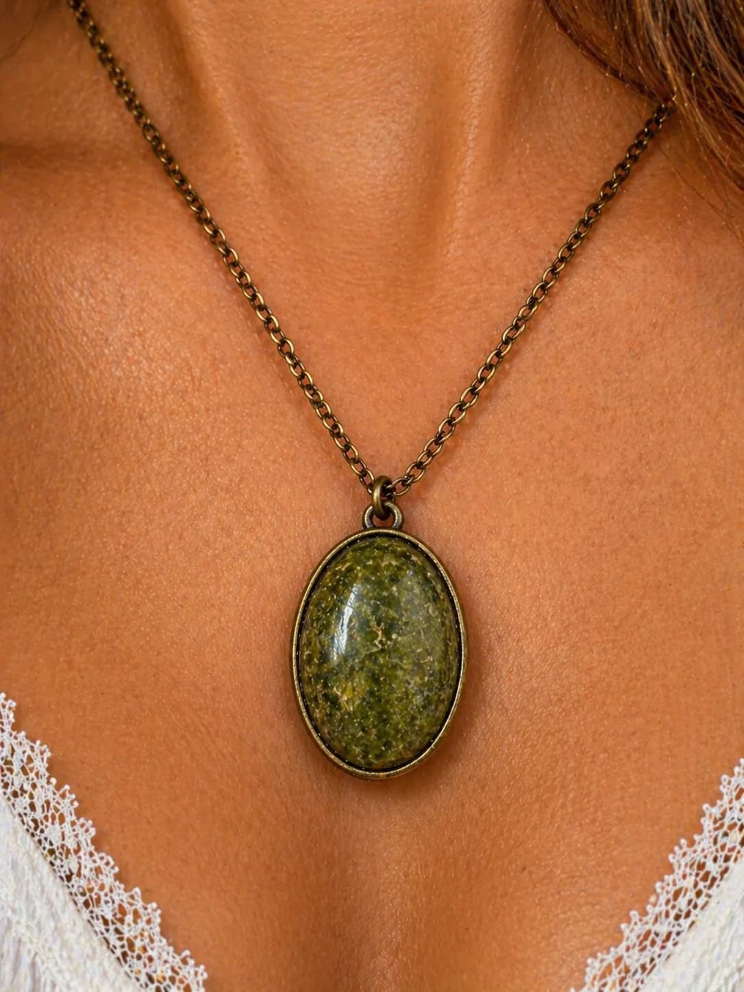 Collier Unakite – Équilibre & Douceur naturelle