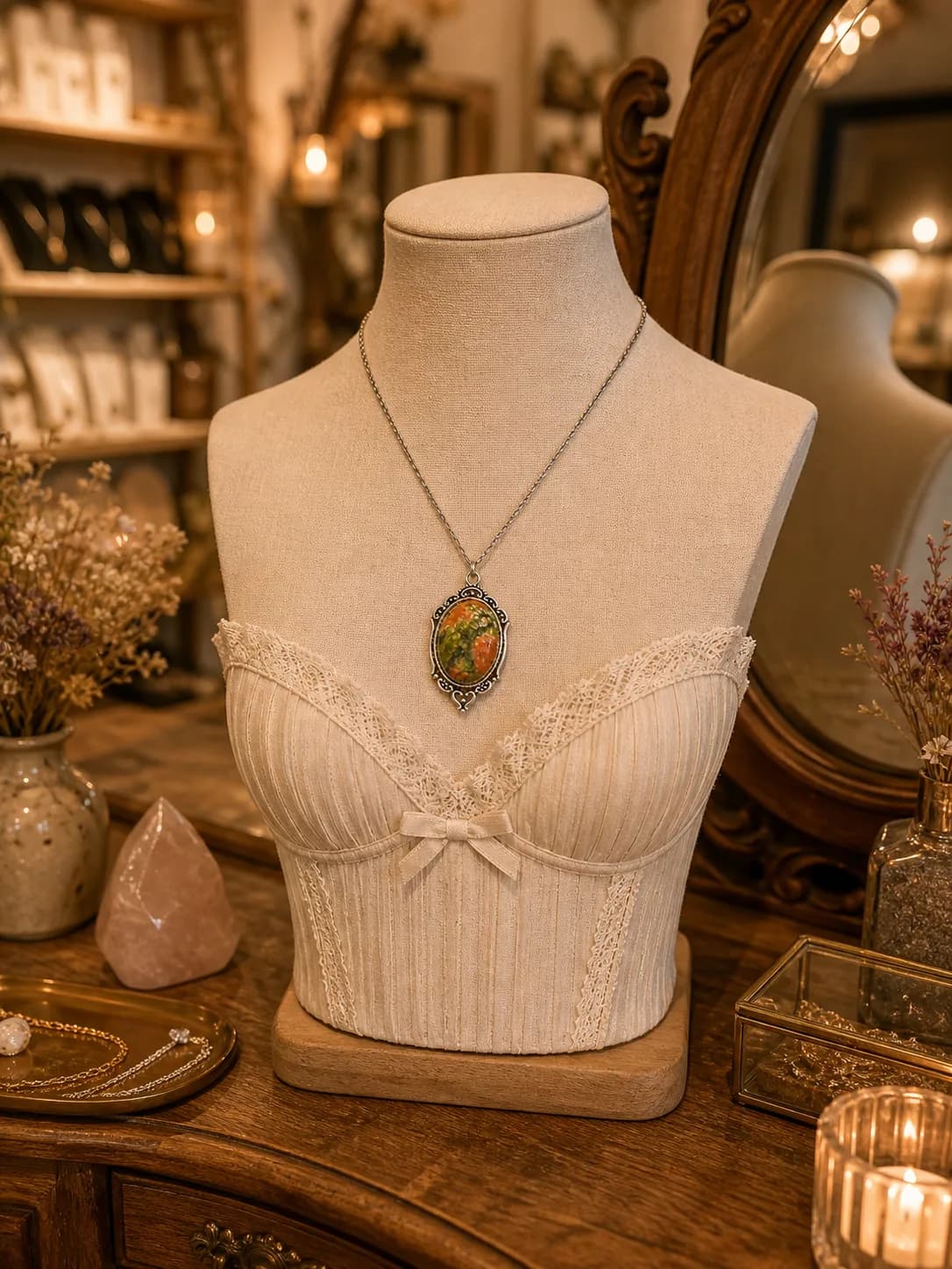 Collier Unakite – Harmonie & Élégance naturelle