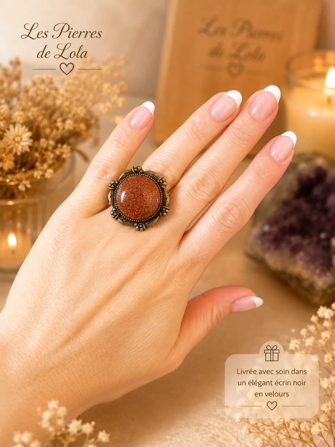 Bague Vintage GoldStone Bronze