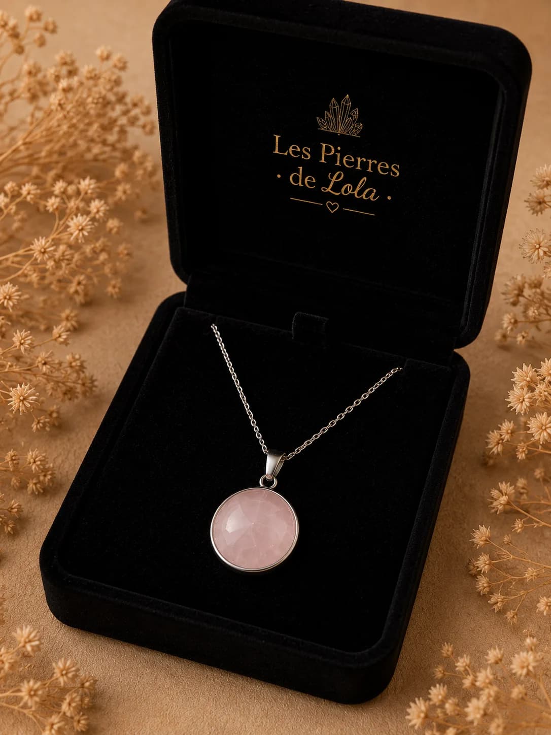 Collier Quartz Rose Naturel – Douceur et élégance