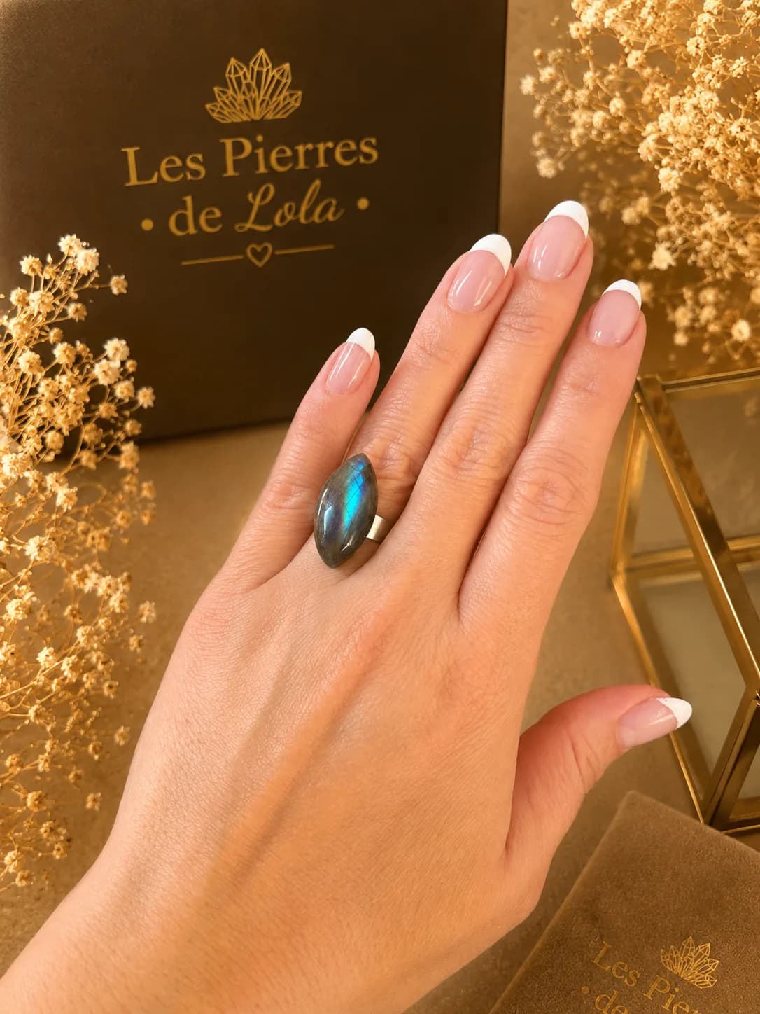 Bague Labradorite Naturelle – Reflets bleus et violets fascinants
