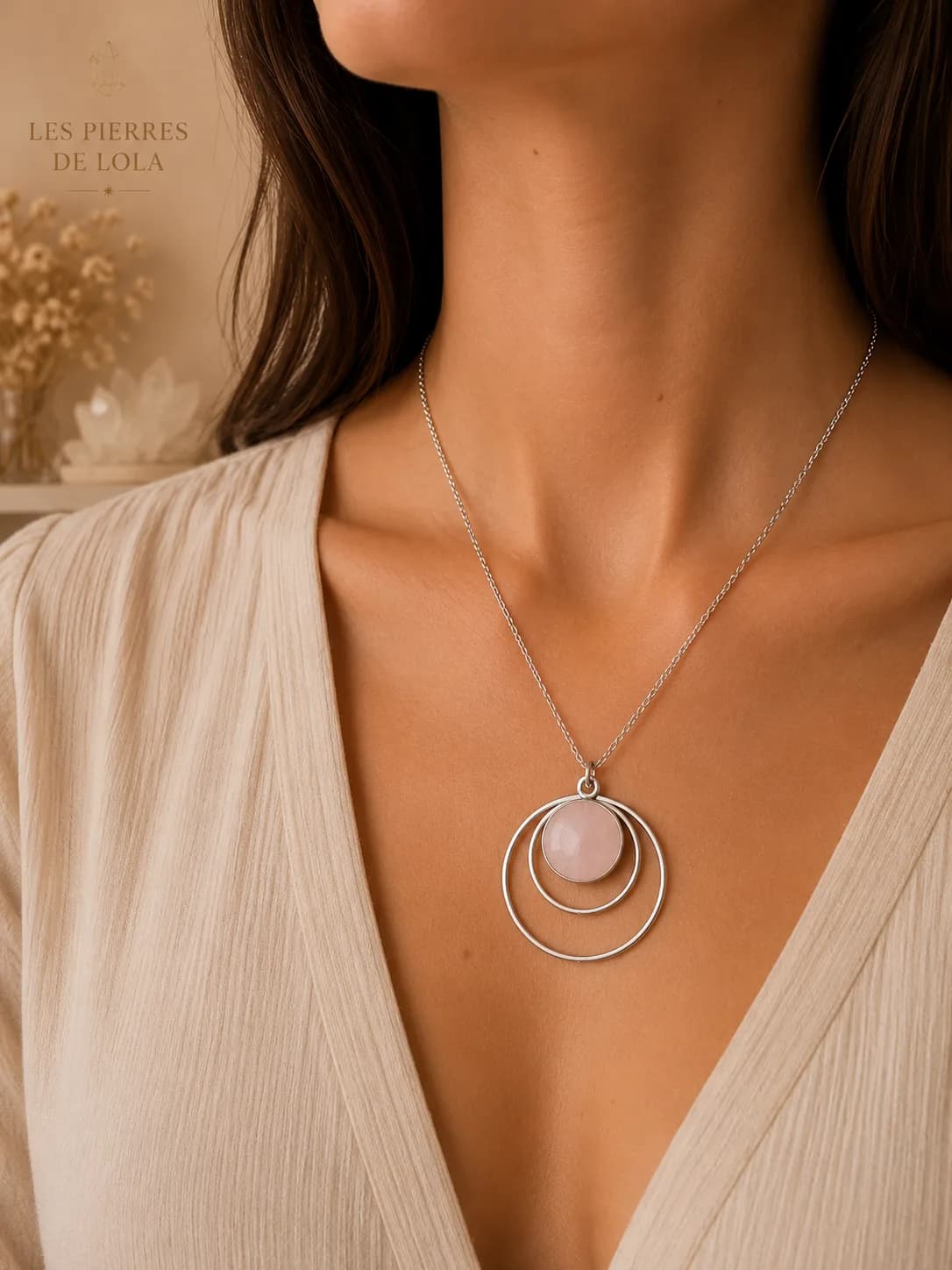 Collier “Tendresse Rosée” – Quartz rose naturel