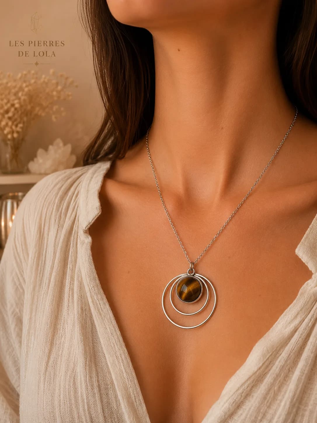 Collier “Reflets Fauves” – Œil de tigre 