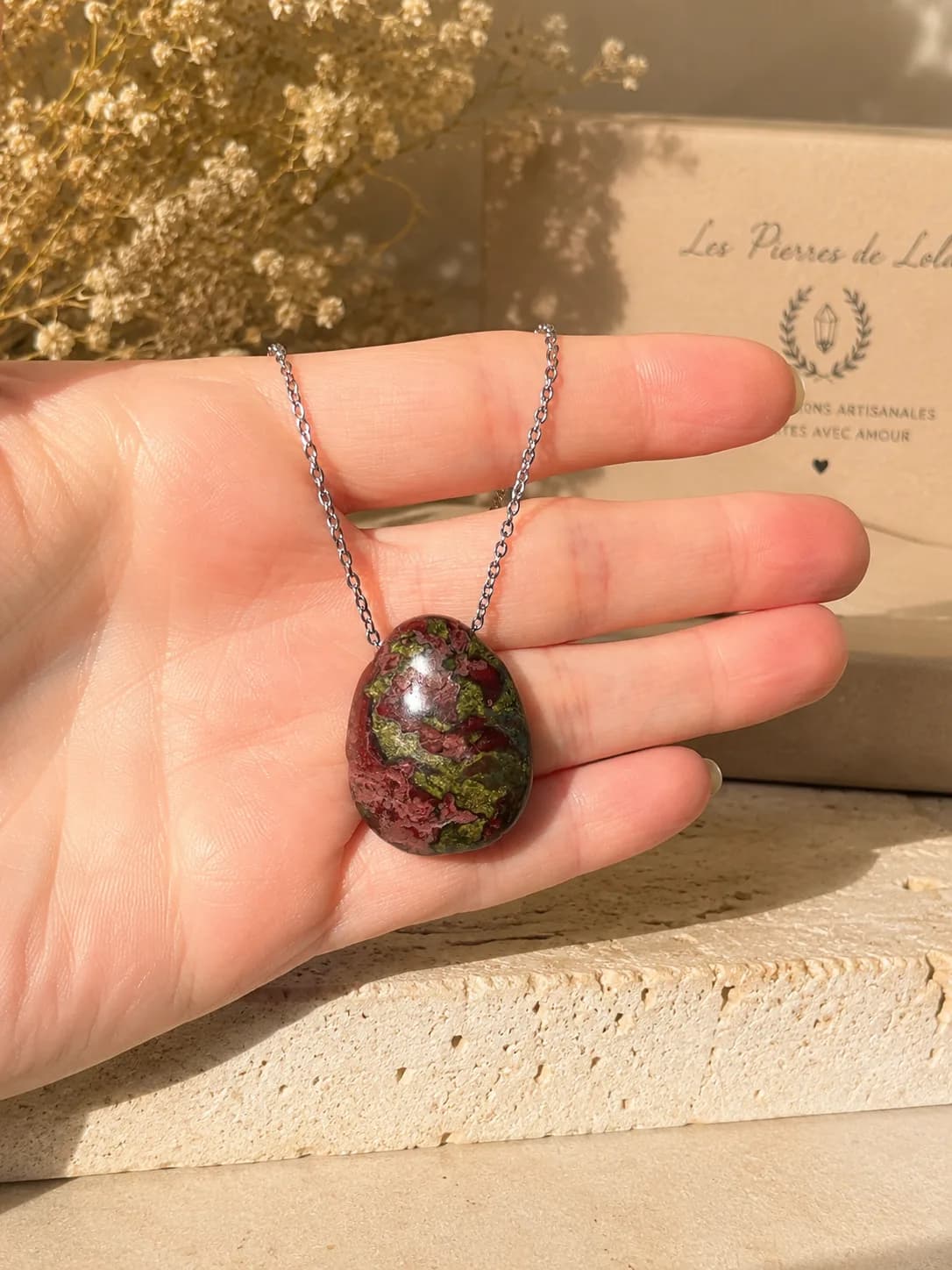 Collier Jaspe Sang de Dragon