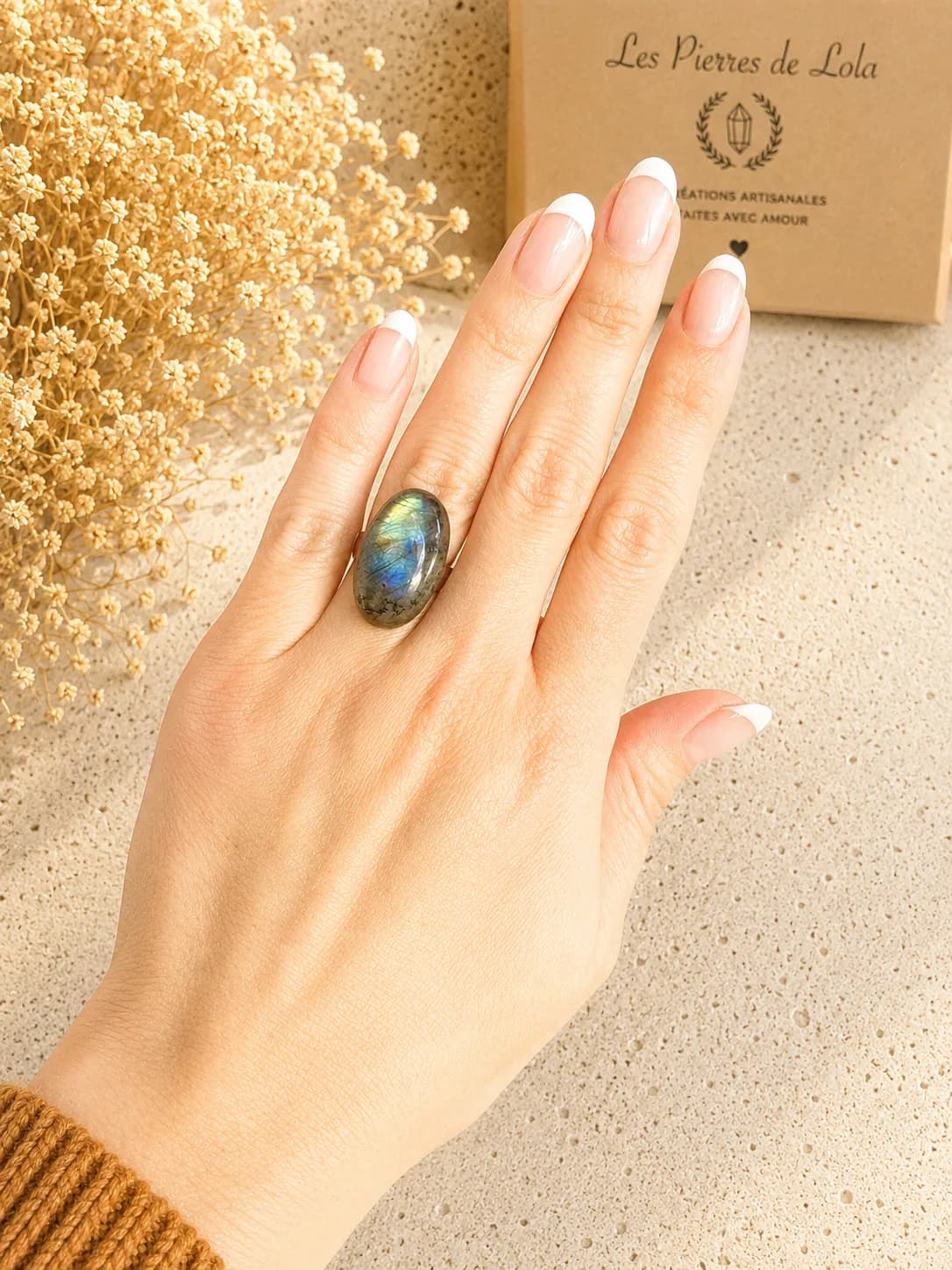 Bague Labradorite Argentée – Reflets Mystérieux & Élégance Naturelle
