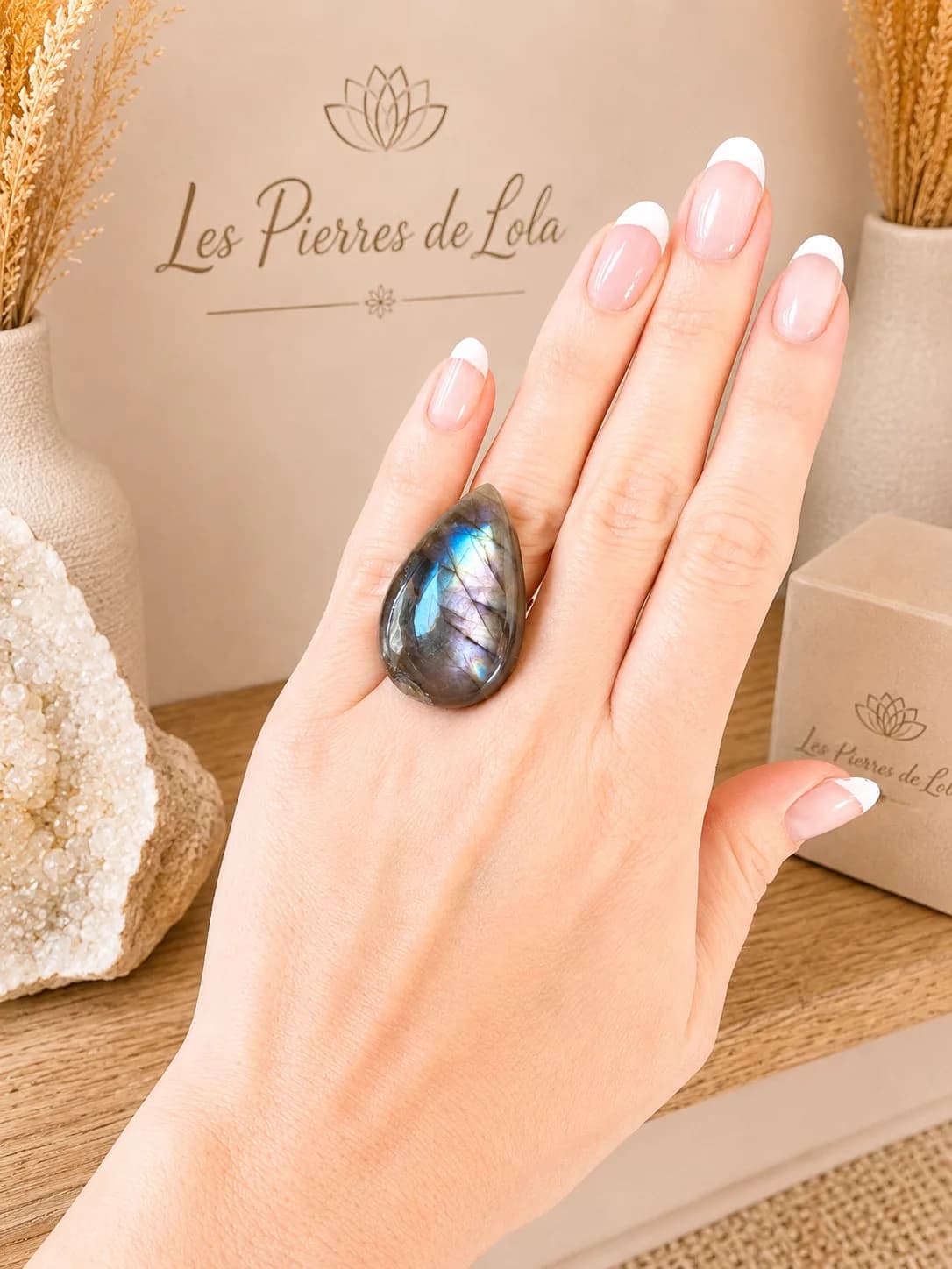 Bague Labradorite Goutte – Reflets Mystiques & Élégance Intemporelle
