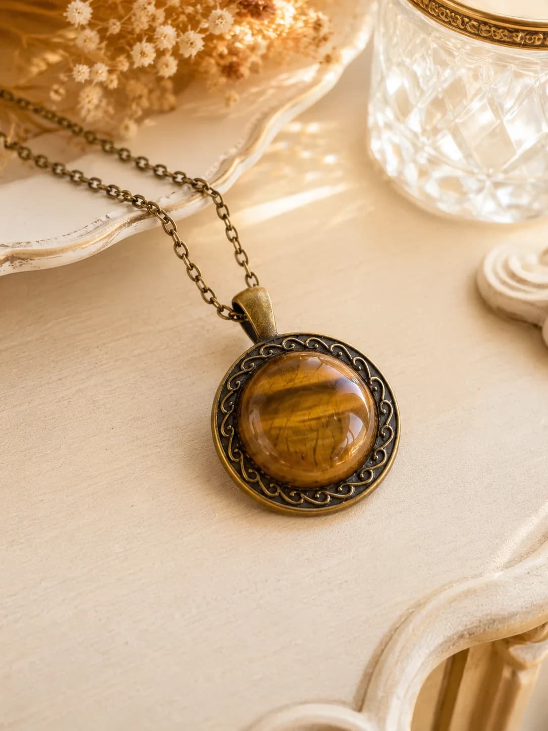 Collier Œil de Tigre Bombé
