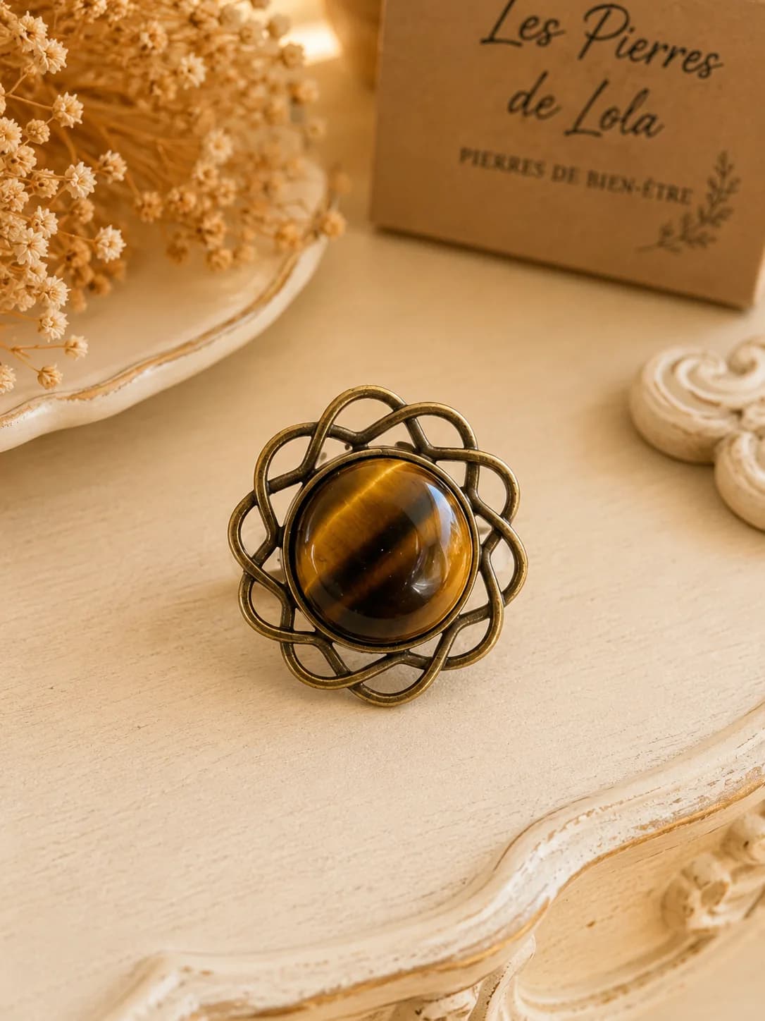 Bague Soleil Fauve – Œil de Tigre