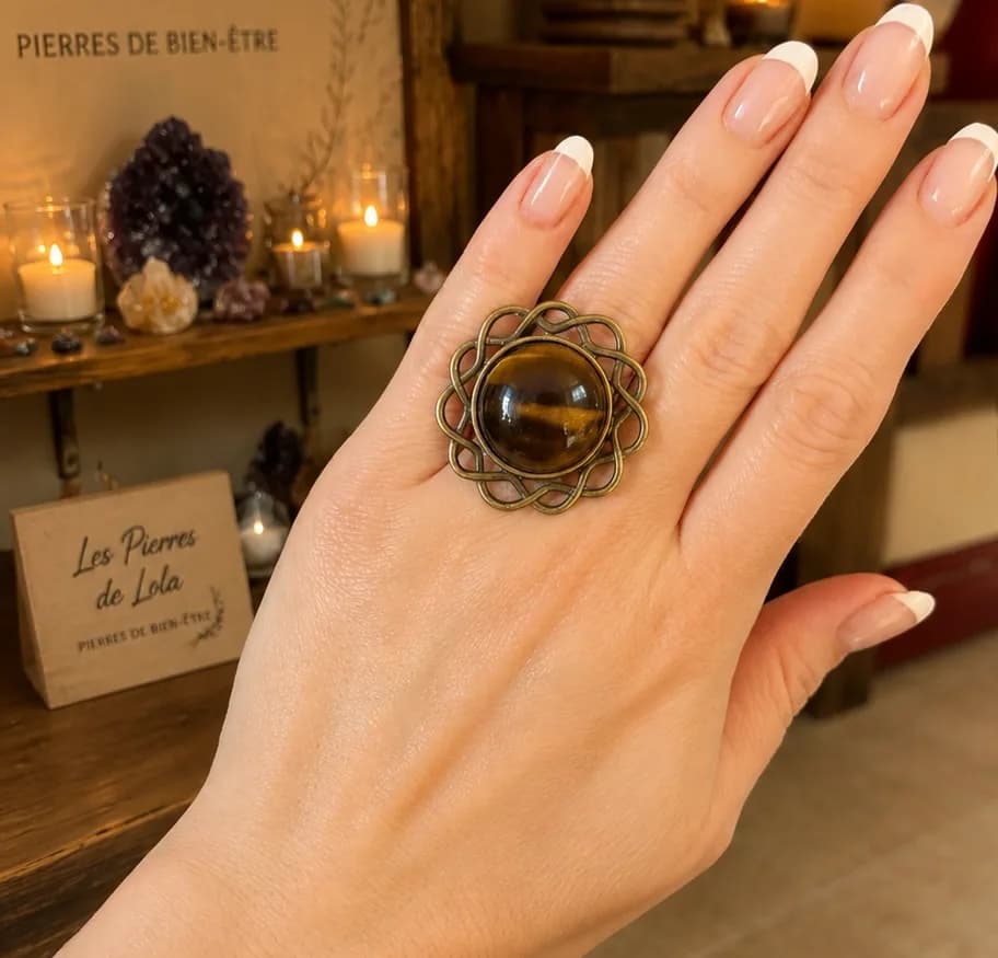 Bague Soleil Fauve – Œil de Tigre