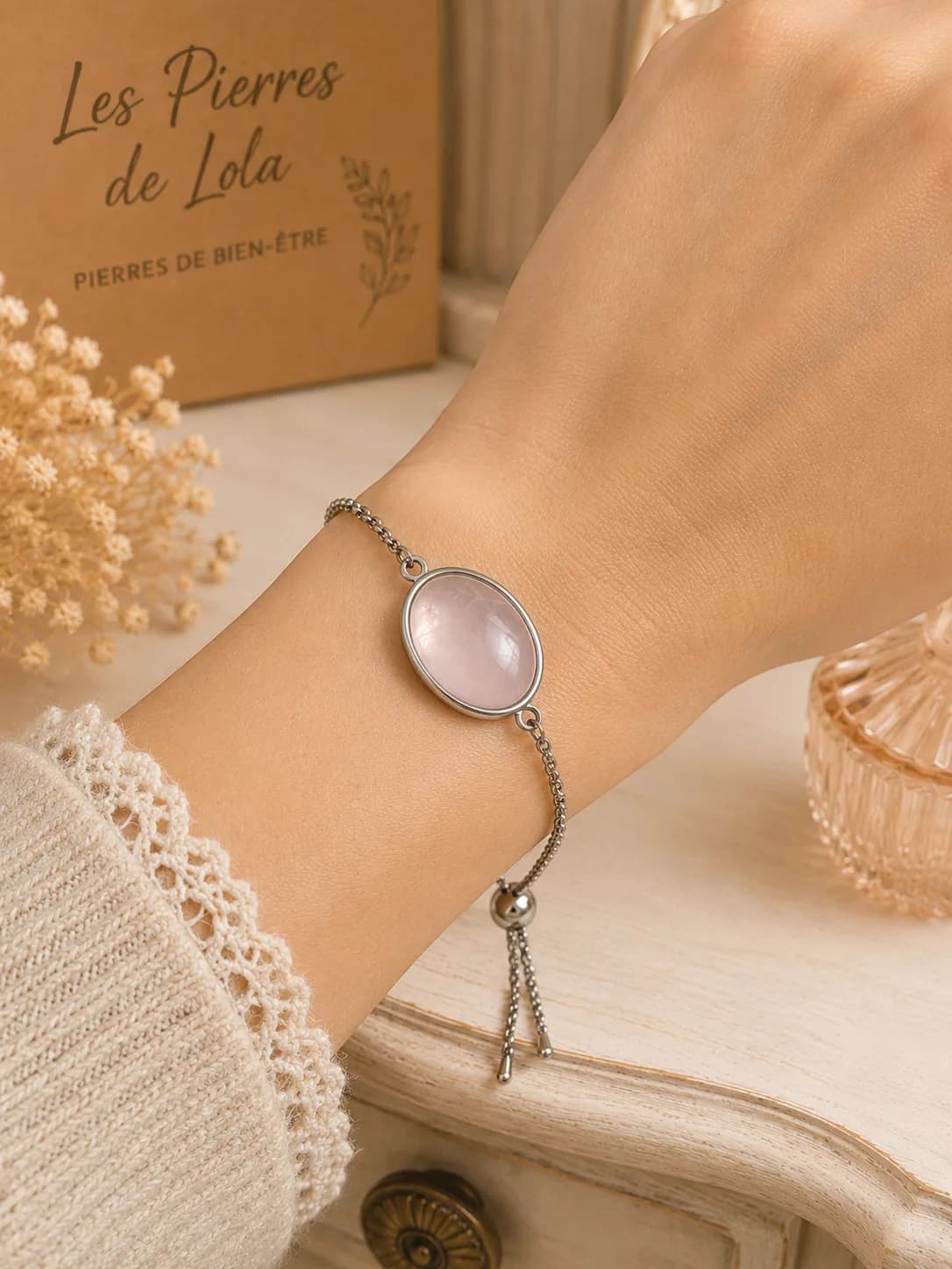 Bracelet Élégance Rosée – Quartz Rose Naturel