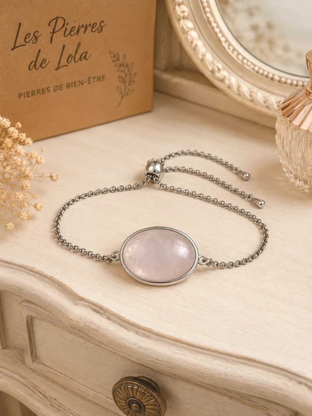 Bracelet Élégance Rosée – Quartz Rose Naturel