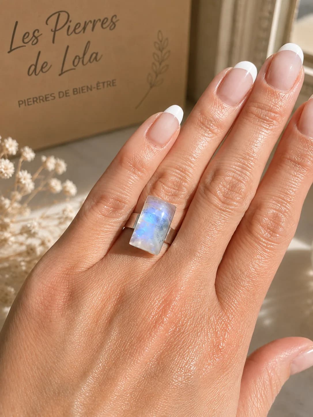 Bague Luna Céleste – Pierre de Lune Naturelle
