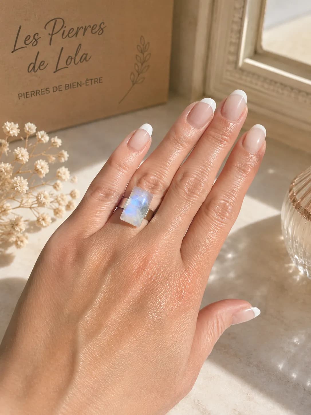 Bague Luna Céleste – Pierre de Lune Naturelle