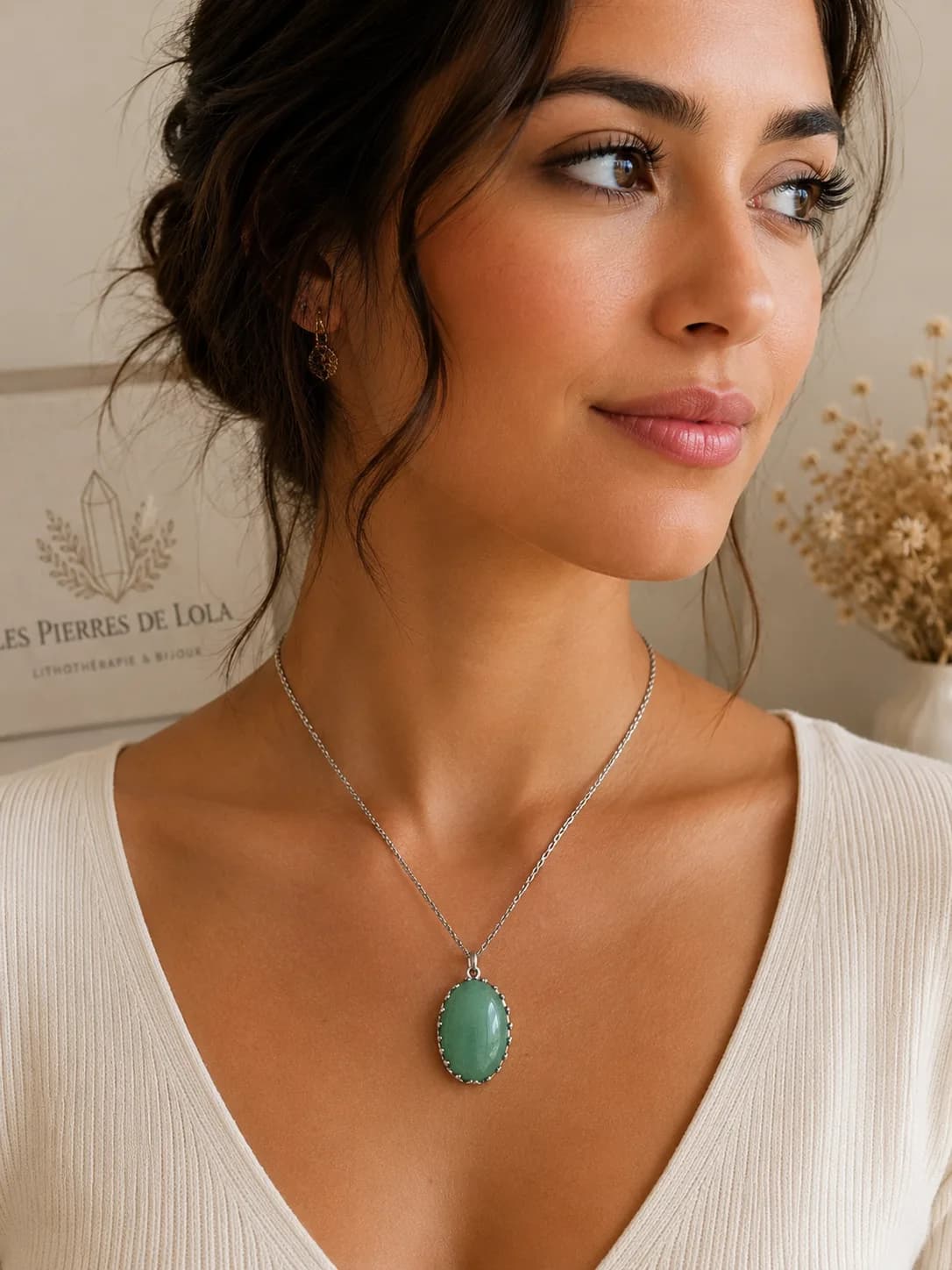 Collier Aventurine Naturelle – Élégance Minérale Verte