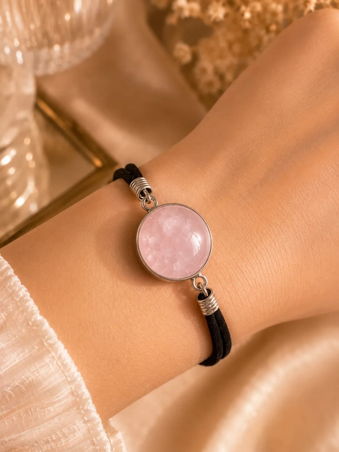 Bracelet « Douceur Rosée » – Quartz Rose Naturel