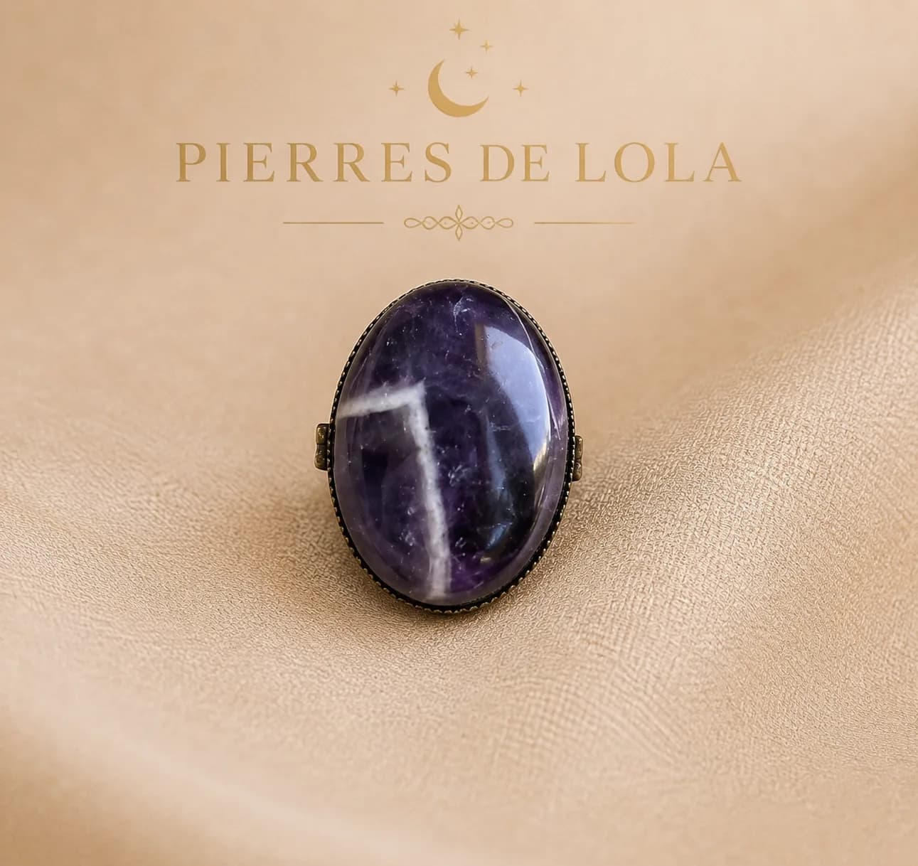 Broche « Nuit Violette » – Améthyste Chevron