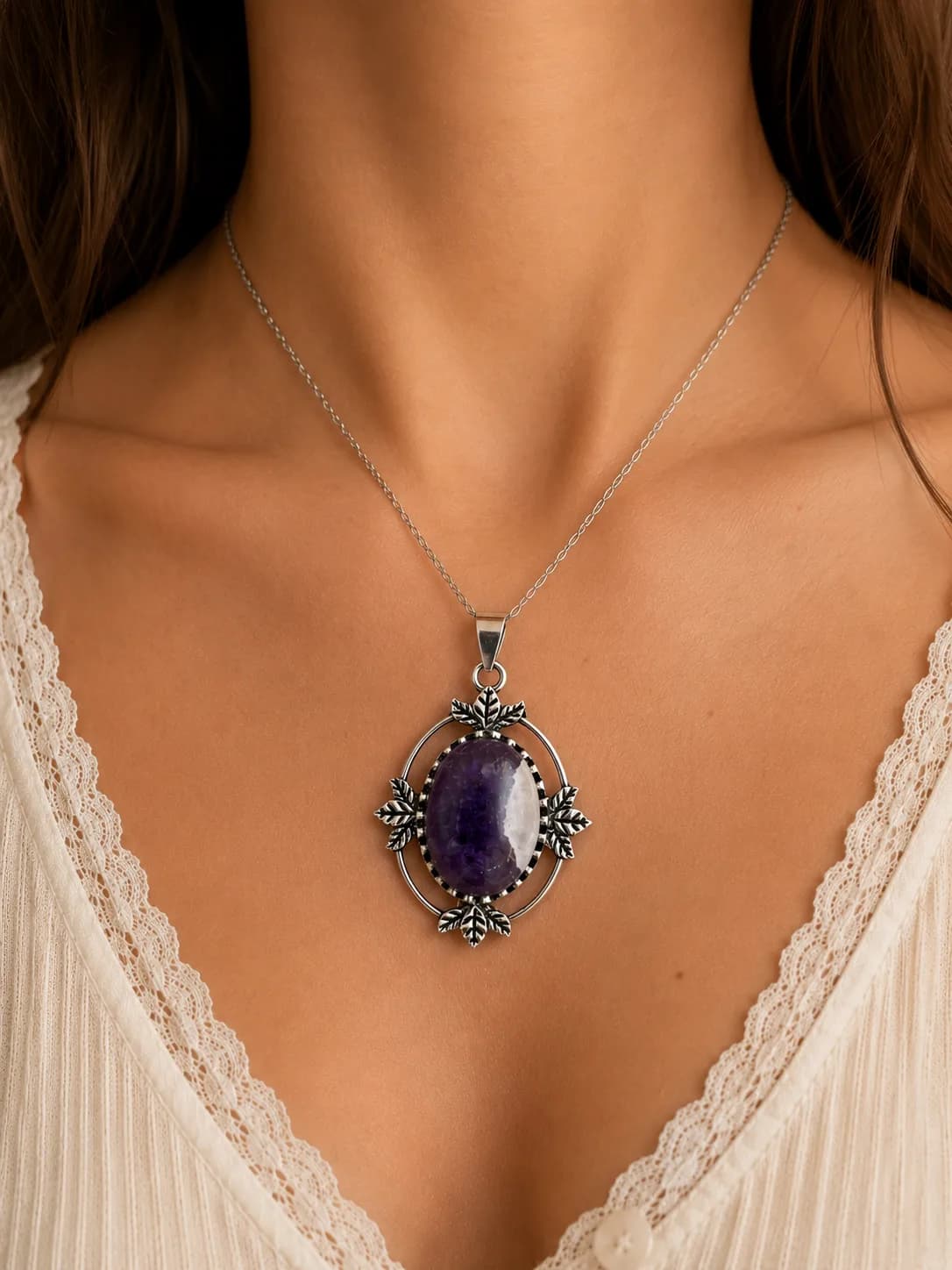 Collier “Éclat Mystique” – Améthyste Naturelle