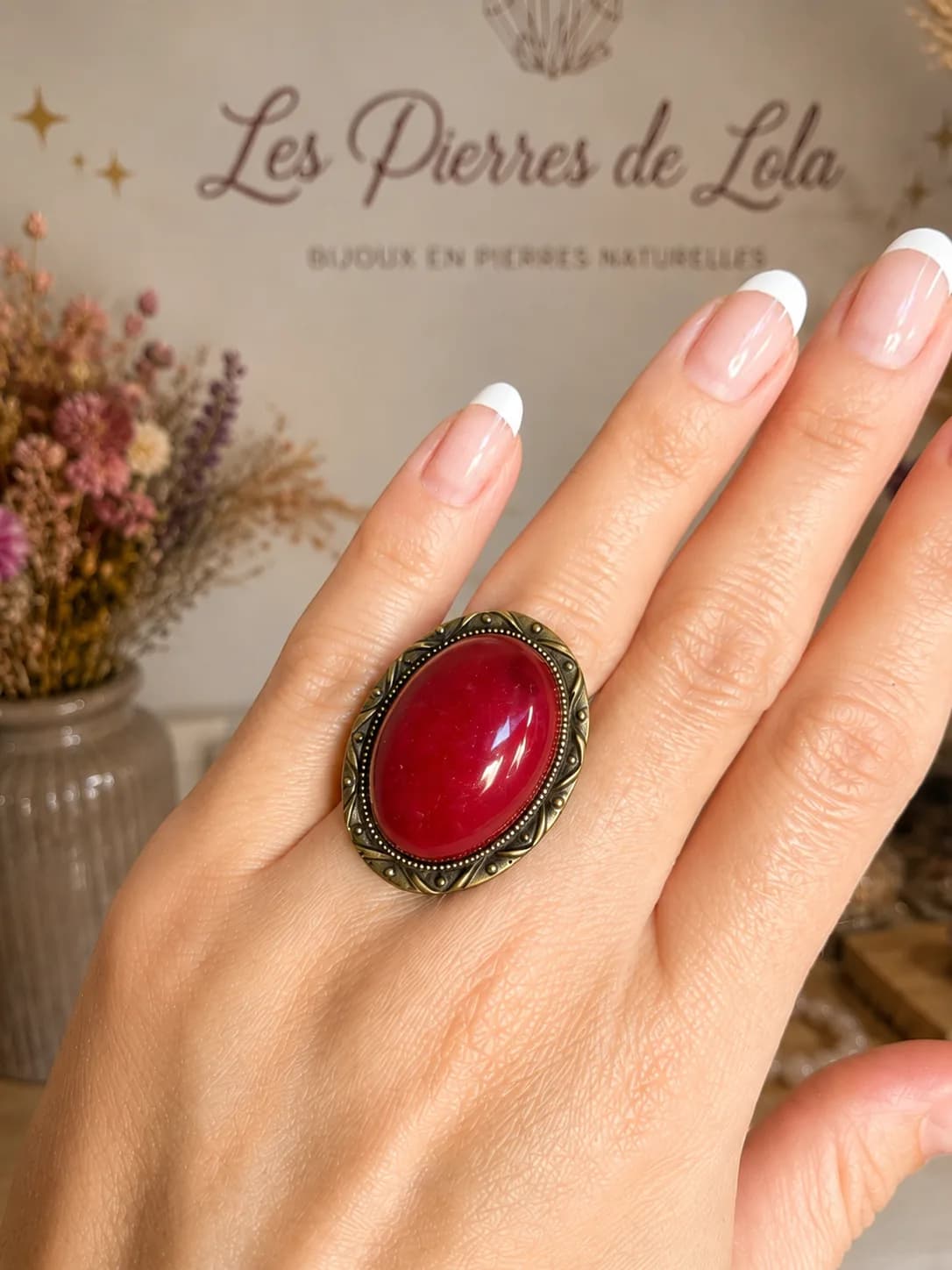 Bague Passion Rouge – Bronze ajustable