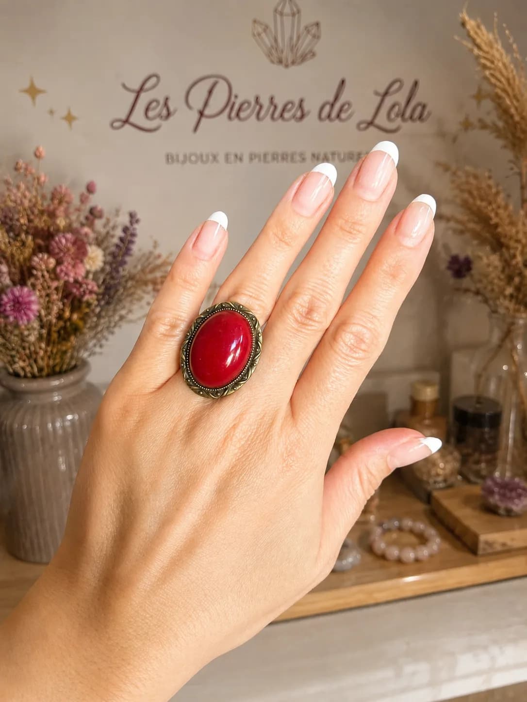 Bague Passion Rouge – Bronze ajustable