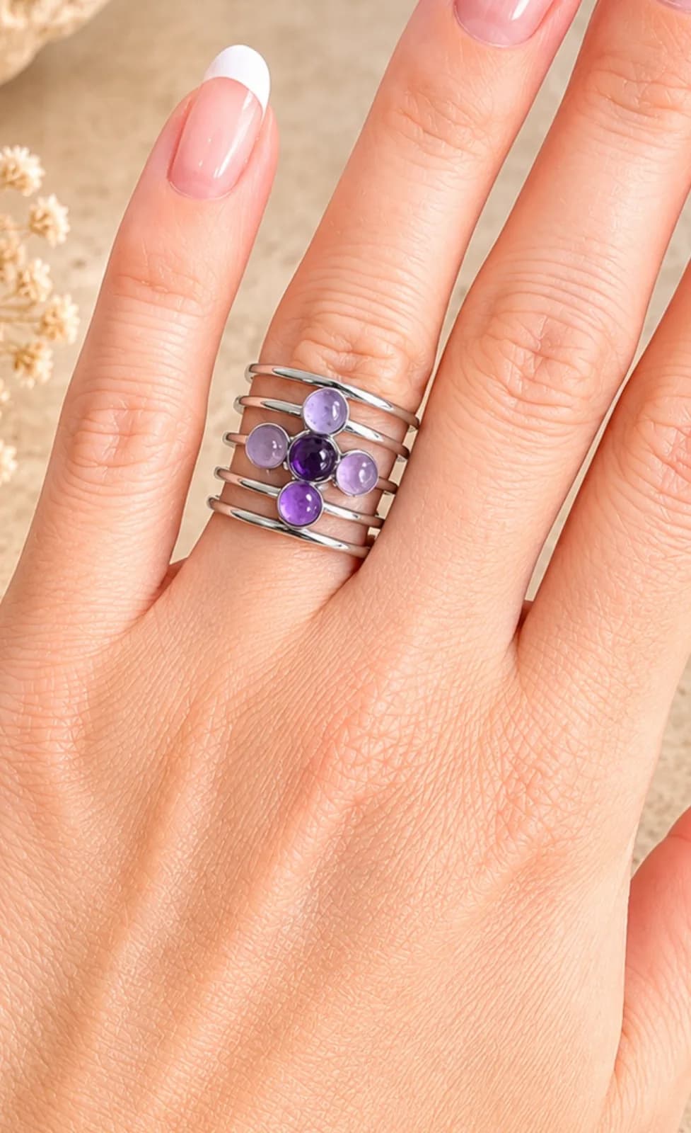 Bague Mélodie d'Améthystes