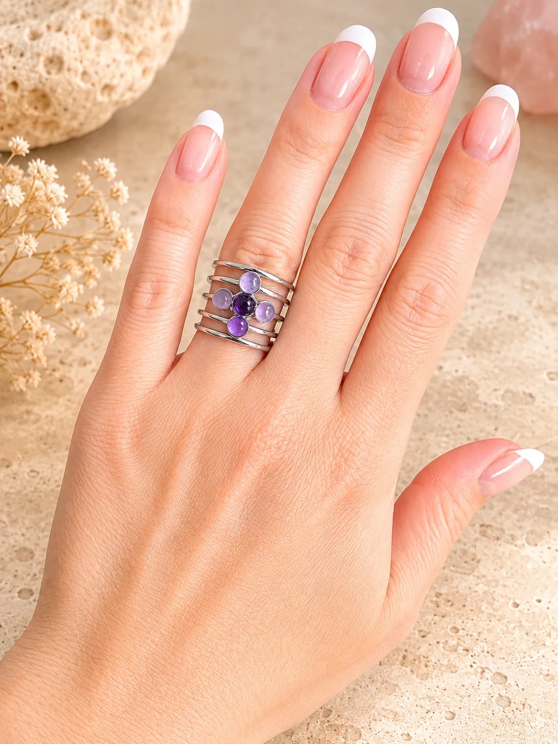 Bague Mélodie d'Améthystes