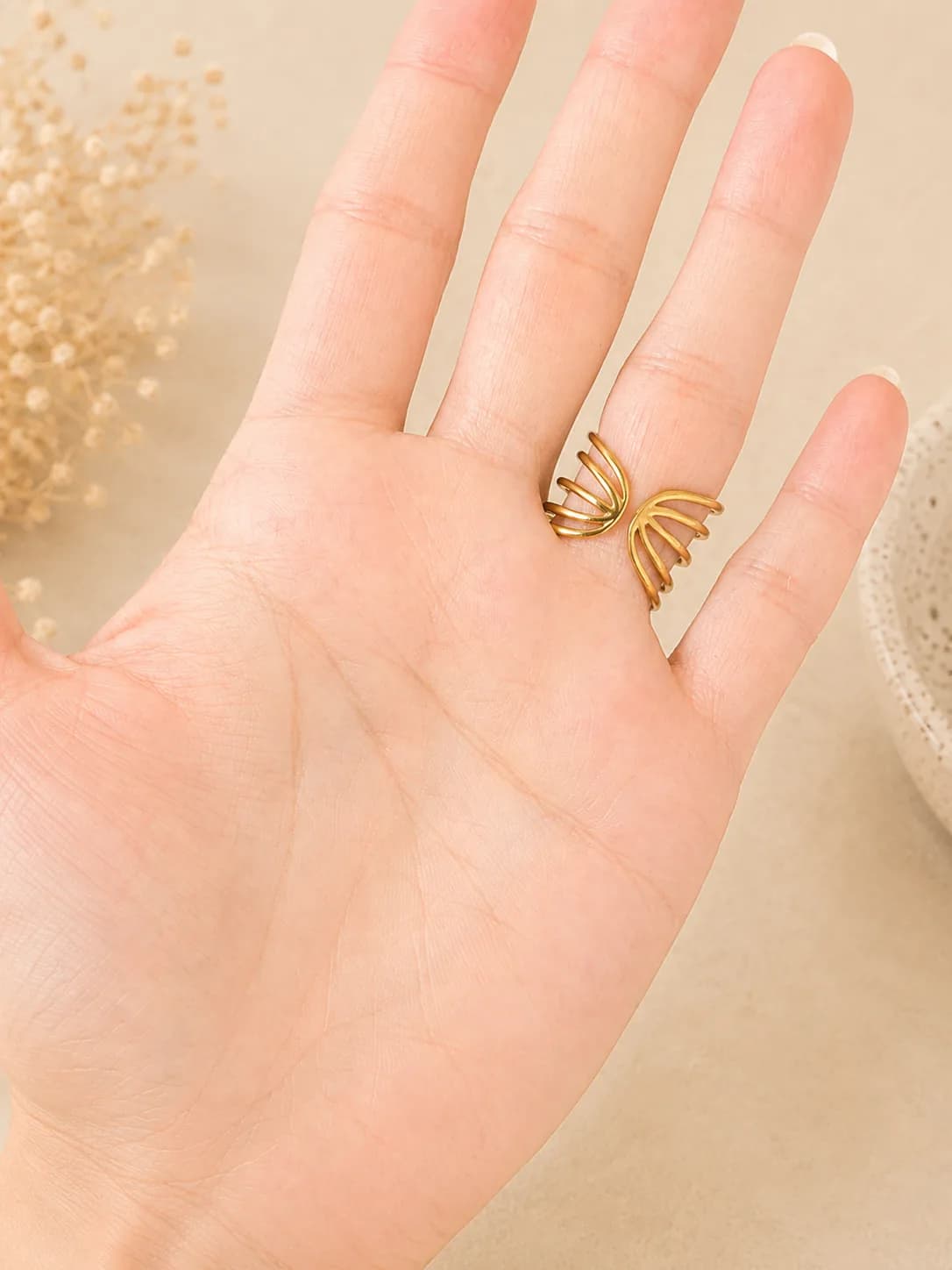 Bague Mélodie d'Améthystes Dorées
