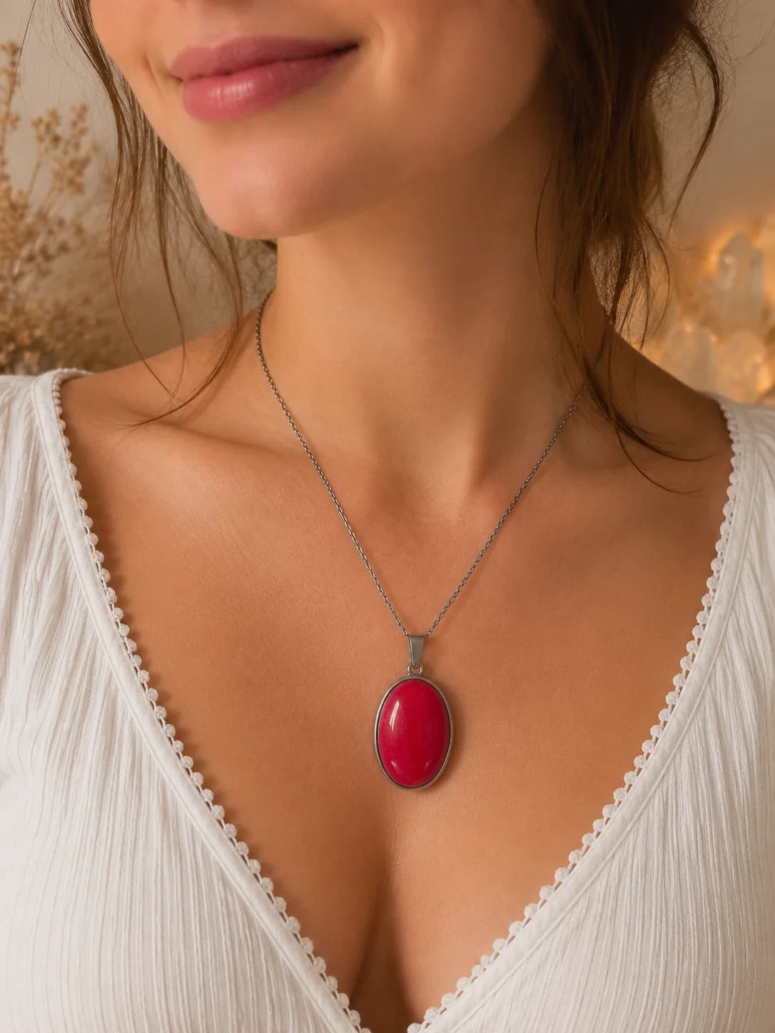 Collier Agate Rouge