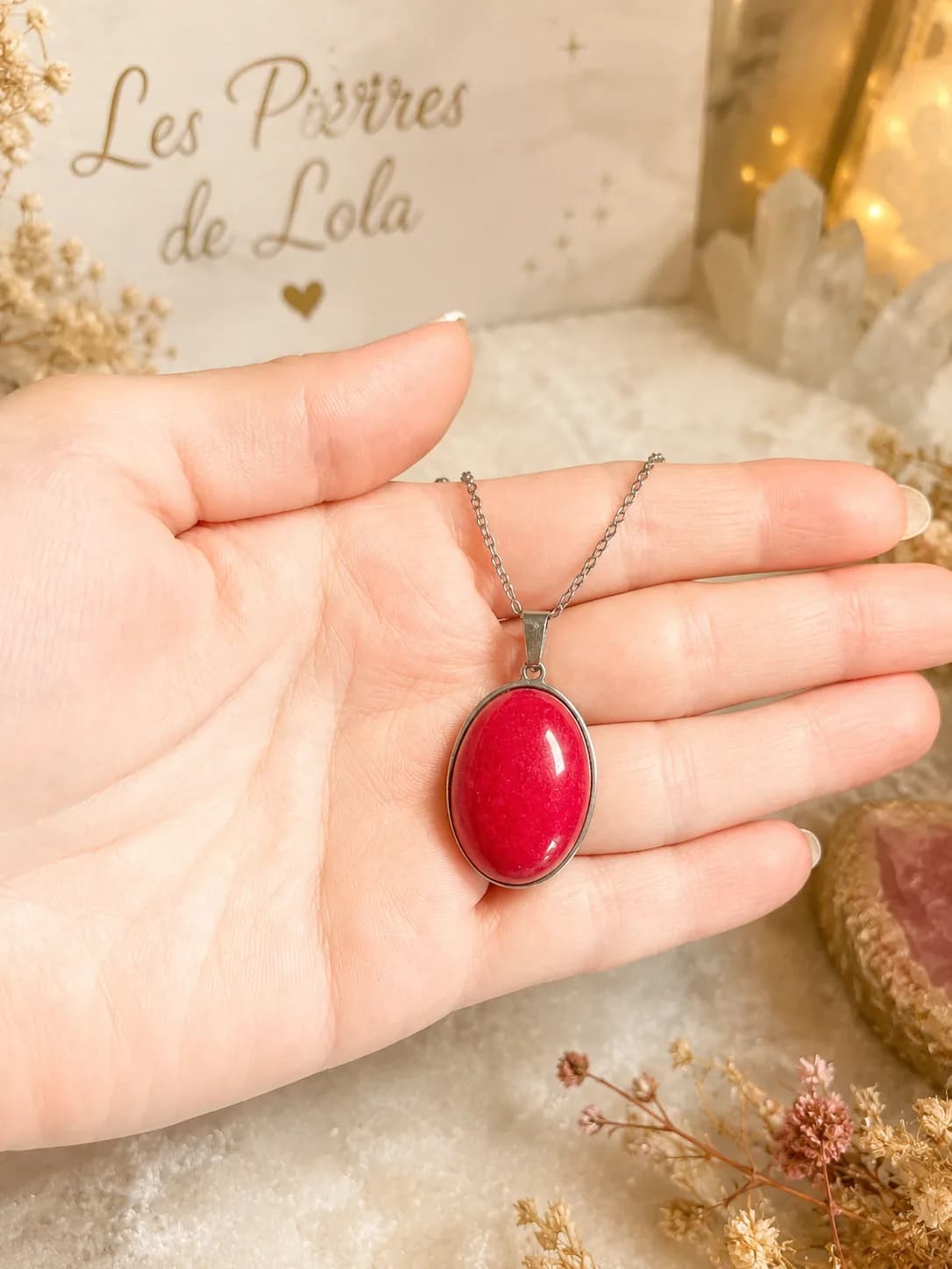 Collier Agate Rouge
