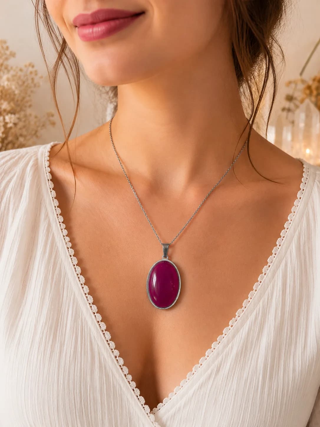 Collier Agate Violette