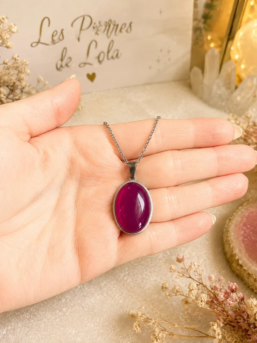 Collier Agate Violette