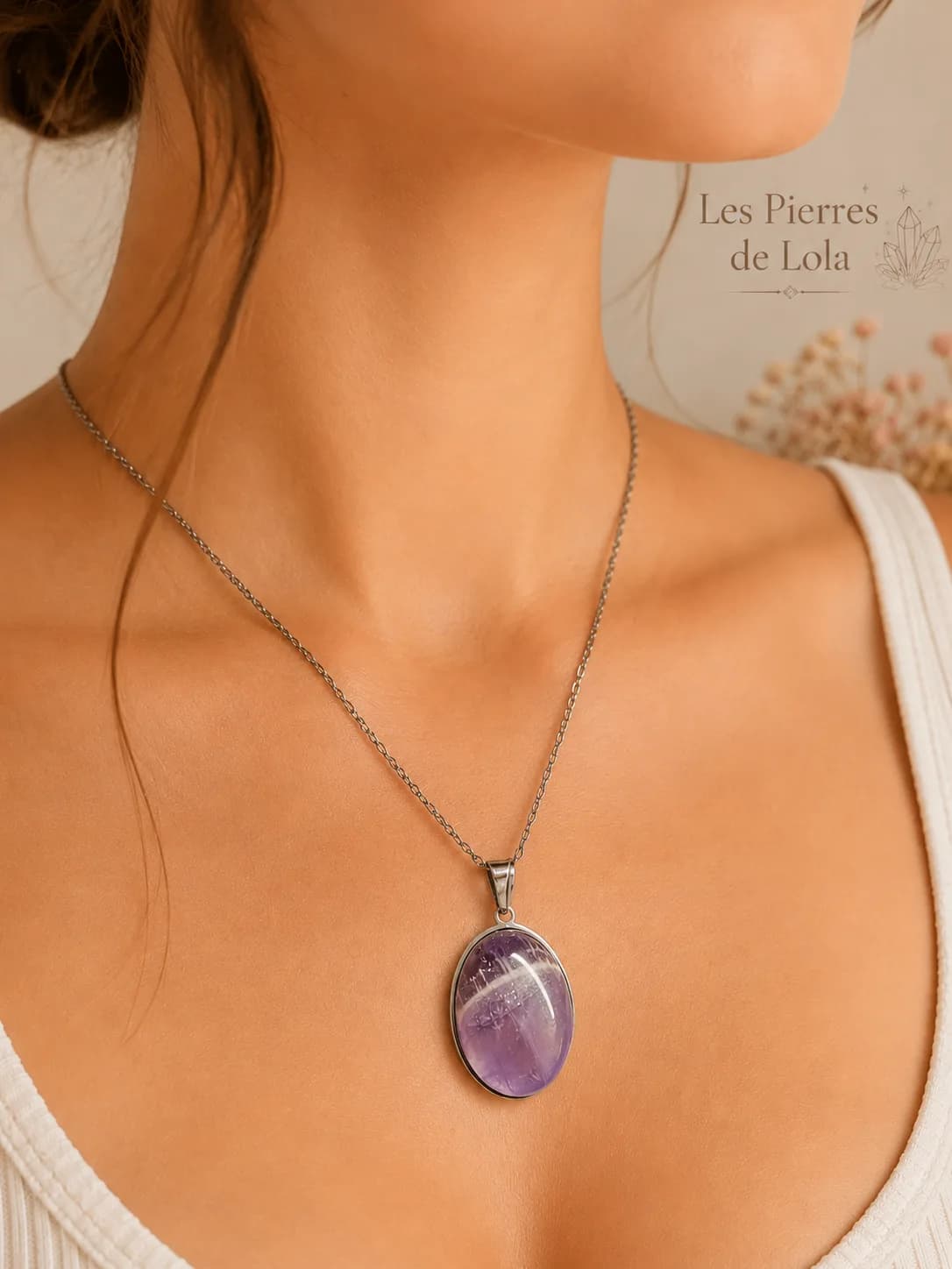 Collier Améthyste Chevron Naturelle