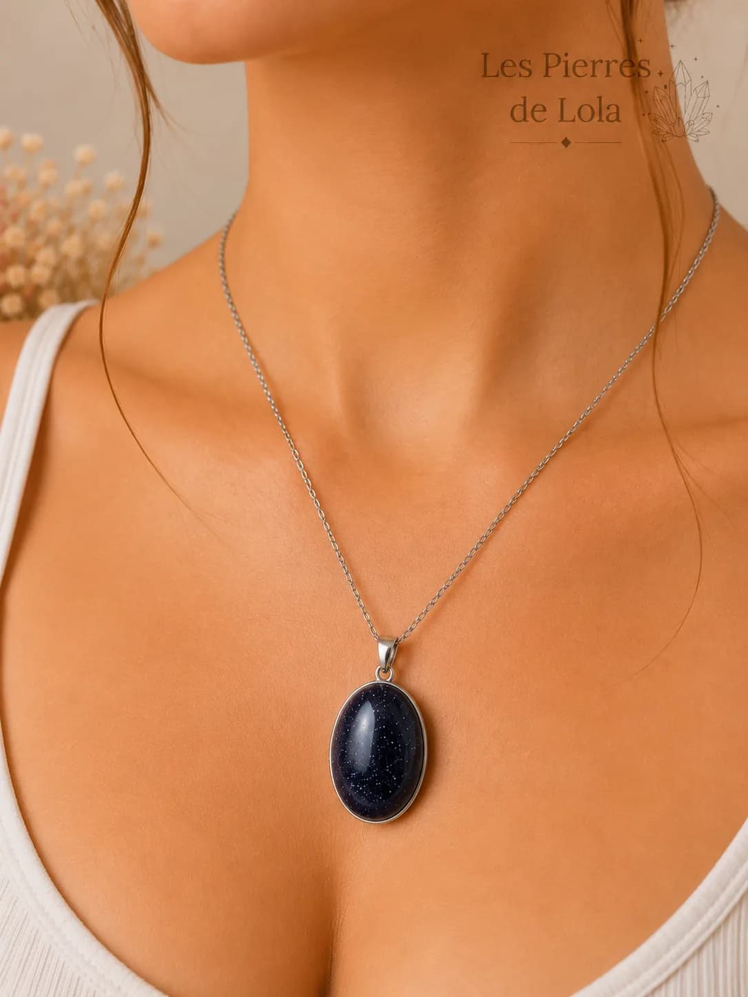 Collier GoldStone Blue - Belle Nuit étoilée 