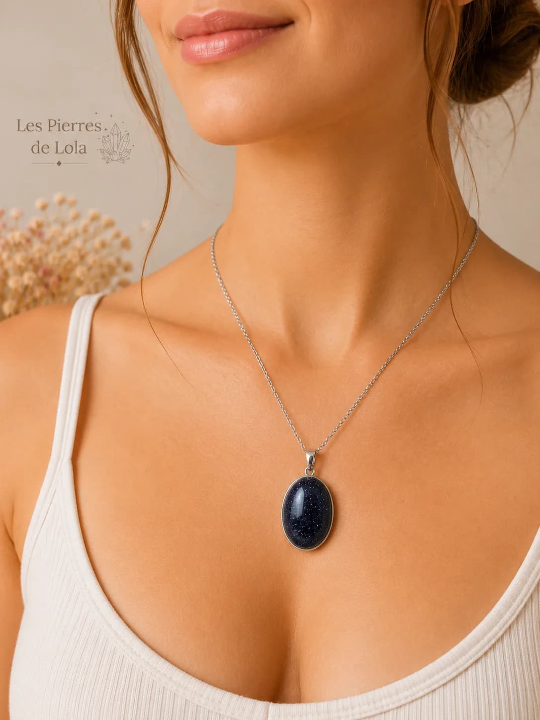 Collier GoldStone Blue - Belle Nuit étoilée 