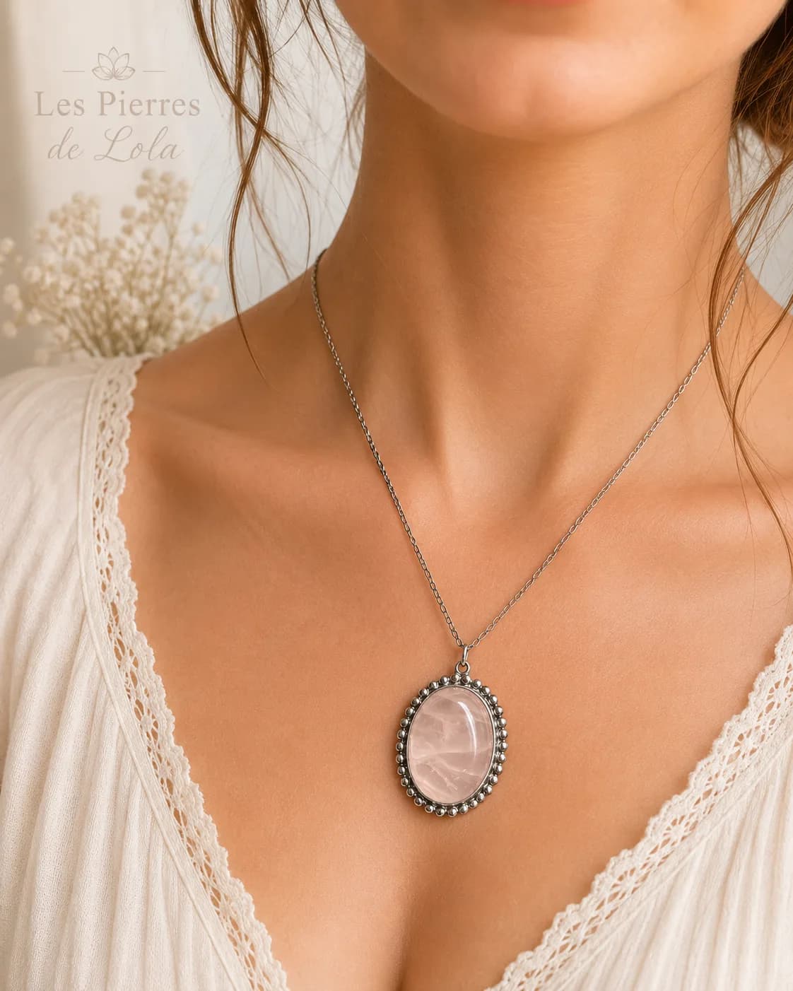 Collier Quartz Rose Lumière Rosée – Pierre Naturelle